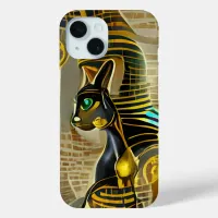 Ancient Egyptian Cat Goddess Bastet AI Art iPhone 15 Case