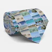 Scenic Caribbean Photo Collage Tie