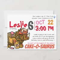 Cake-o-Saurus Birthday Extravaganza Invitation