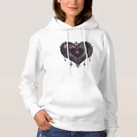 Goth Purple and Black Heart T-Shirt Hoodie