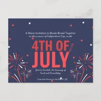 Star-Spangled Fourth of July  Invitation Postcard