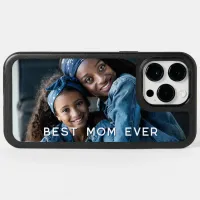 White and Navy Blue Best Mom Ever Photo OtterBox iPhone 14 Pro Max Case