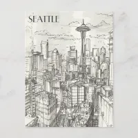 Seattle Skyline Postcard