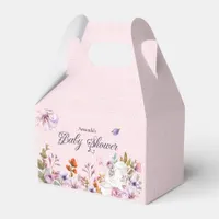 Pink Floral Tea Party Theme Baby Shower Favor Boxes