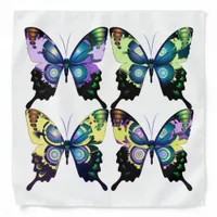 Aqua, Pink, and Yellow -  Elegant Butterflies Bandana