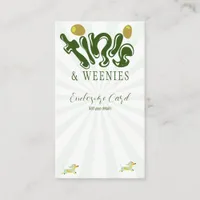 Green Weenies & Tinis Funny Martini Birthday Party Enclosure Card