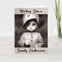 Happy Halloween | Creepy Child in Weird Costume Card