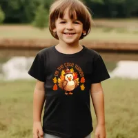 Funny Thanksgiving Turkey Orange Fall Leaves Kids T-Shirt