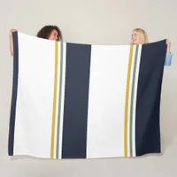 Trendy Modern color block and Stripes  Fleece Blanket