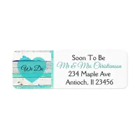 Wedding Turquoise Teal and White Wood Labels