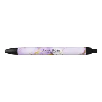 * Gold Lavender Marble Chic Popular Black Ink Pen