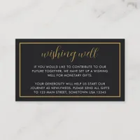 Modern Gold Border Script Wedding Wishing Well Enclosure Card