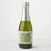 Elegant Floral Embrace Wedding Mini Sparkling Wine Label