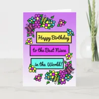 Bright Pretty Whimsical Birthday for Niece Card