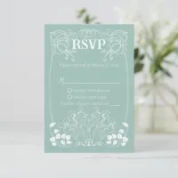 Art Nouveau Wedding RSVP card