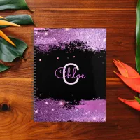 Magenta And Black Stylish Glittery Fancy Glam Chic Planner