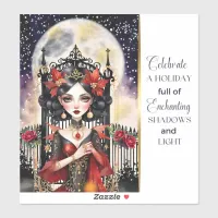 Enchanting Goth Fairy Christmas Sticker