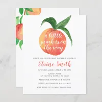 Budget Little Peach Baby Shower Invitation