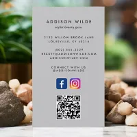 Soft Gray Social Media Instagram Facebook QR Code Business Card