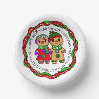 Merry Christmas | Happy New Year | Gingerbread Man Paper Bowls