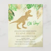 Budget Watercolor Dinosaur Baby Shower Invitation