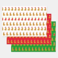 Cute Ginger Cats in Funny Christmas Costumes Wrapping Paper Sheets