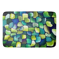 Contemporary Green Pattern Bathroom Mat