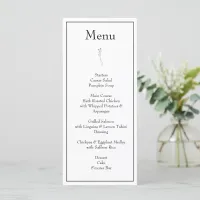 Minimalist Monogram Black & White Wedding Menu