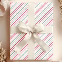 Pink Blue and White Gender Reveal Stripes Wrapping Paper