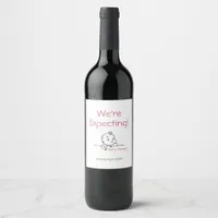 We Are Expecting Happiness Pregnancy Announcement Wine Label