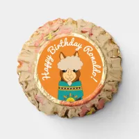 Cute Happy Birthday Boy Alpaca in Teal Serape Reese's Peanut Butter Cups