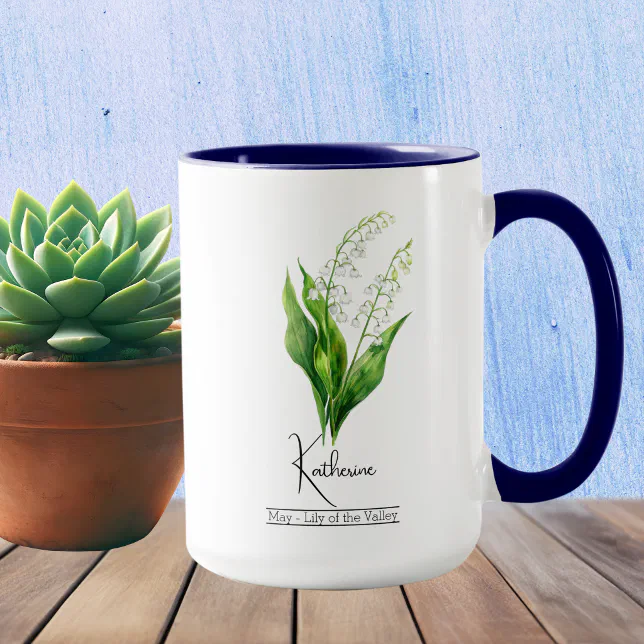Birth Month Flower May Lily of the Valley Mug
