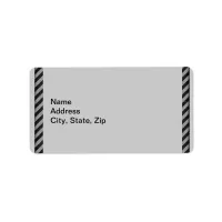 Thin Black and Gray Diagonal Stripes Label