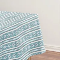 Southwest Winter Geometric Snowflake Pine Blue Med Tablecloth