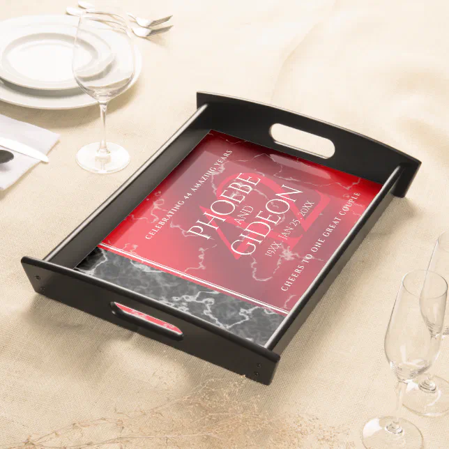 Elegant 42nd Jasper Wedding Anniversary Serving Tray