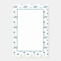 Light Blue White Sea Turtle Sealife Print Post-it Notes