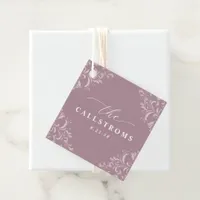 Elegant Mauve Dusty Rose Wedding Classy Favor Tags