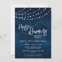 Modern Script Light Strings Housewarming Party Invitation