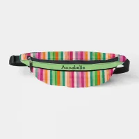 Red and Green Vibrant Stripe  Fanny Pack