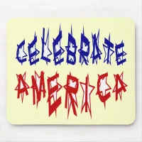 Celebrate America Flag Font #2 Mouse Pad