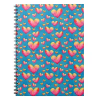 Multicolored Watercolor Hearts Notebook
