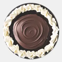 Whipped Cream Chocolate Pudding Pie Food Classic Round Sticker