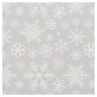 Cozy Chic Gray Winter Snowflakes Pattern Fabric