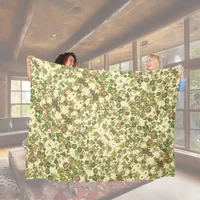 Crazy pattern of geometric shapes, natural colors  fleece blanket