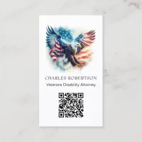 *~* QR AP16 American Flag Bald Eagle -  Photo Business Card