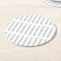 Customize Add Name Photo or Artwork Round Paper Coaster