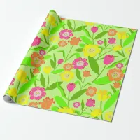 Pretty Floral Pattern, Tulips and Flowers Wrapping Paper