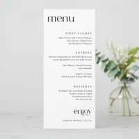 Simple Modern Classy Wedding Menu