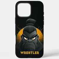 Angry Sumo Wrestler Black iPhone 16 Pro Max Case