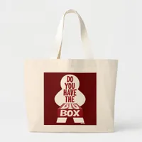 Big Box Board Gamer Tabletop Question Large Tote Bag